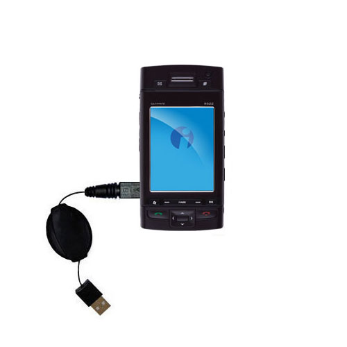 Retractable USB Power Port Ready charger cable designed for the i-Mate Ultimate 9502 and uses TipExchange