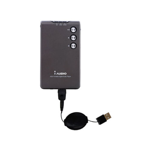 Retractable USB Power Port Ready charger cable designed for the Cowon iAudio M3 and uses TipExchange