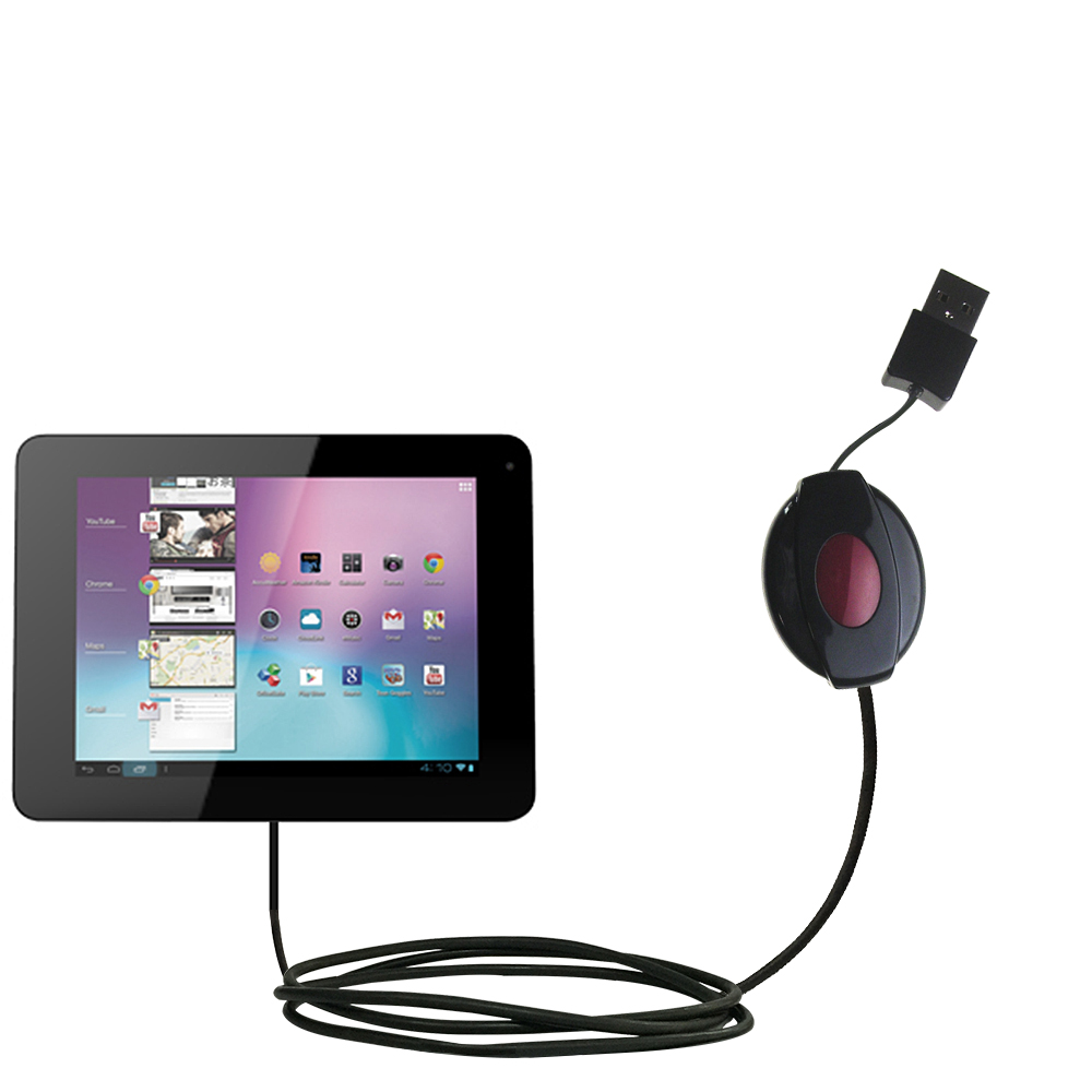 Retractable USB Power Port Ready charger cable designed for the Idolian mini-Studio and uses TipExchange