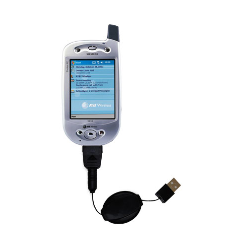 Retractable USB Power Port Ready charger cable designed for the i-Mate Pocket PC Phone Edition and uses TipExchange