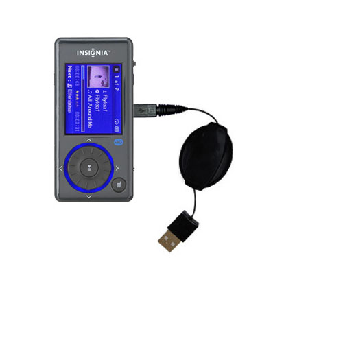 Retractable USB Power Port Ready charger cable designed for the Insignia NS-2V17 and uses TipExchange