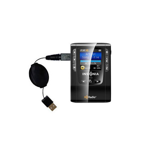 Charging and HotSync Functions with one Cable Built with TipExchange Unique Gomadic Coiled USB Charge and Data Sync Cable Compatible with Insignia NS-HD01 Portable HD Radio Player 