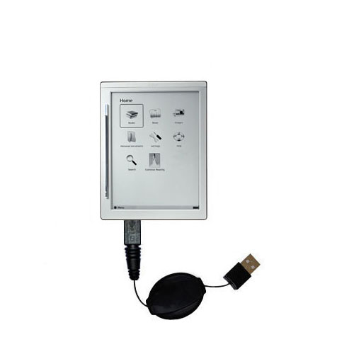 Retractable USB Power Port Ready charger cable designed for the iRex Digital Reader 800 and uses TipExchange
