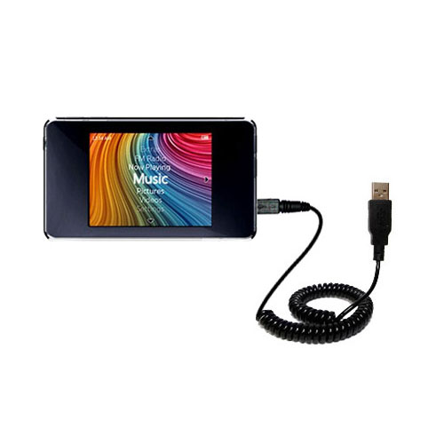 Coiled USB Cable compatible with the iRiver Clix 2 (Clix2 / U20)