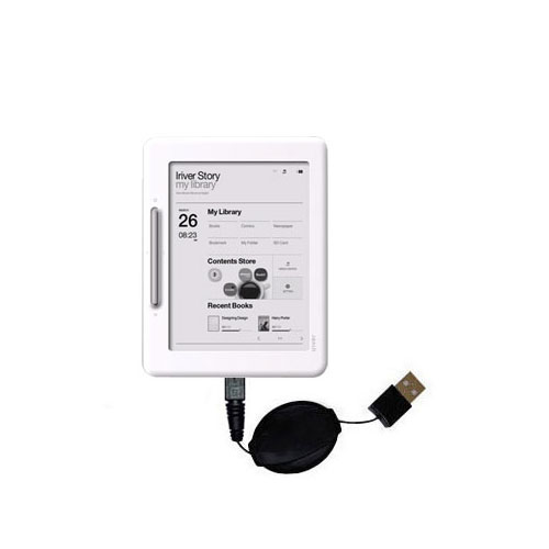 Retractable USB Power Port Ready charger cable designed for the iRiver Cover Story and uses TipExchange