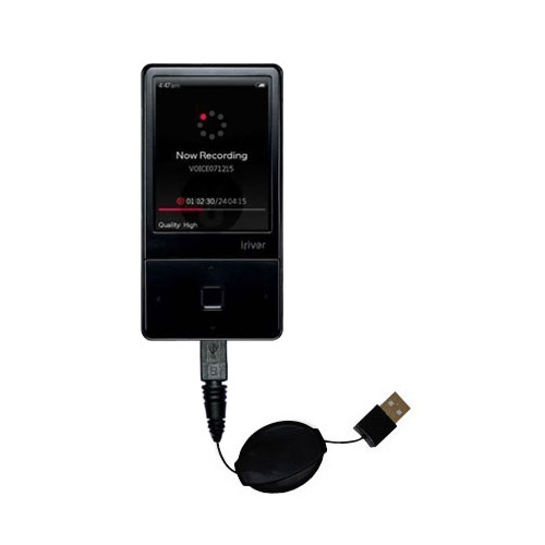 Retractable USB Power Port Ready charger cable designed for the iRiver E100 and uses TipExchange