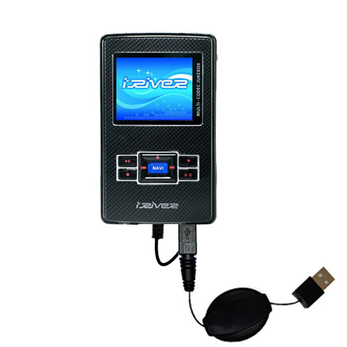 Retractable USB Power Port Ready charger cable designed for the iRiver H320 and uses TipExchange