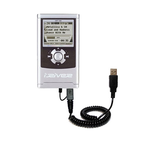 Coiled USB Cable compatible with the iRiver iHP-110