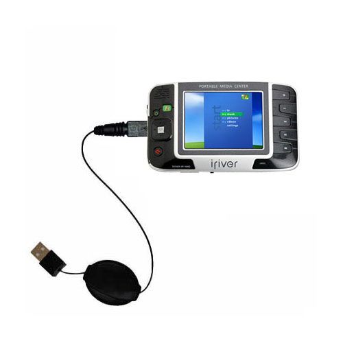 Retractable USB Power Port Ready charger cable designed for the iRiver PMP-100 and uses TipExchange