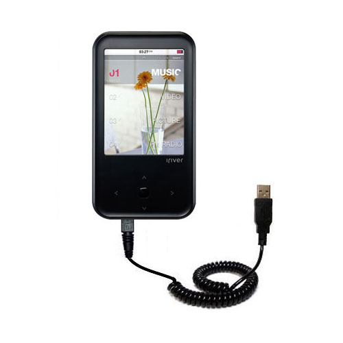Coiled USB Cable compatible with the iRiver S100