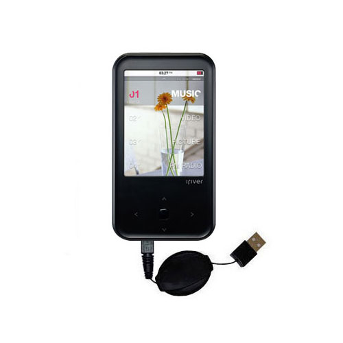 Retractable USB Power Port Ready charger cable designed for the iRiver S100 and uses TipExchange