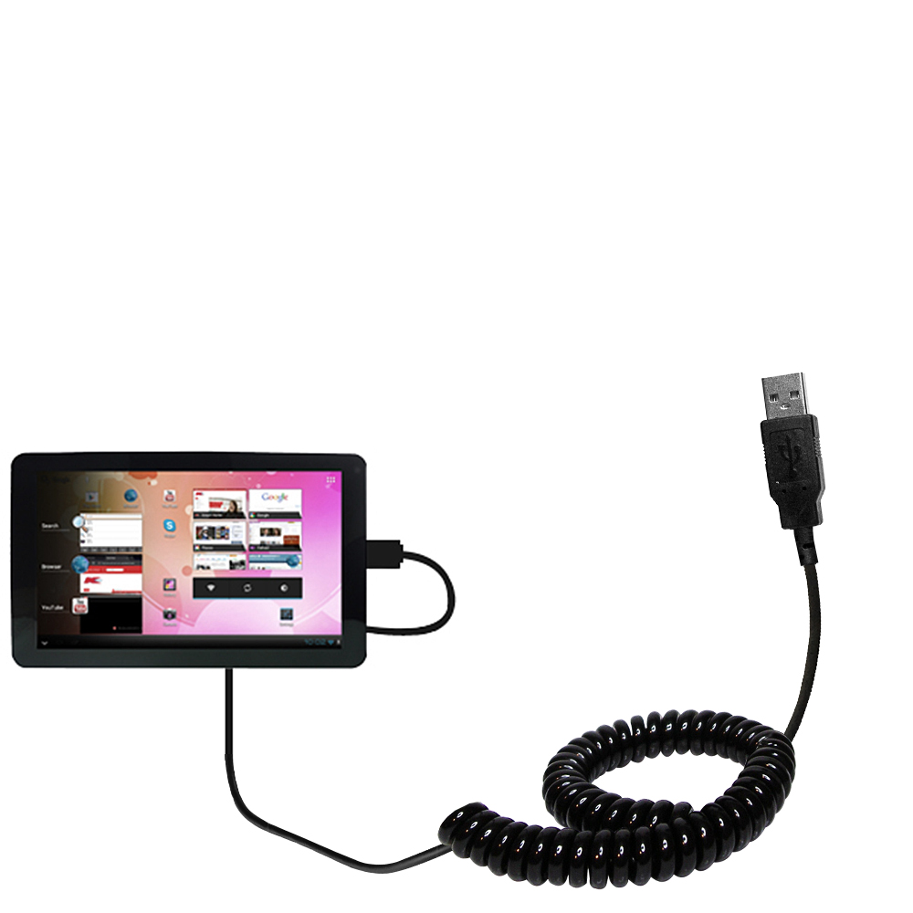 Coiled USB Cable compatible with the iView 900TPC