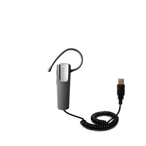 Coiled Power Hot Sync USB Cable suitable for the Jabra BT2090 with both data and charge features - Uses Gomadic TipExchange Technology