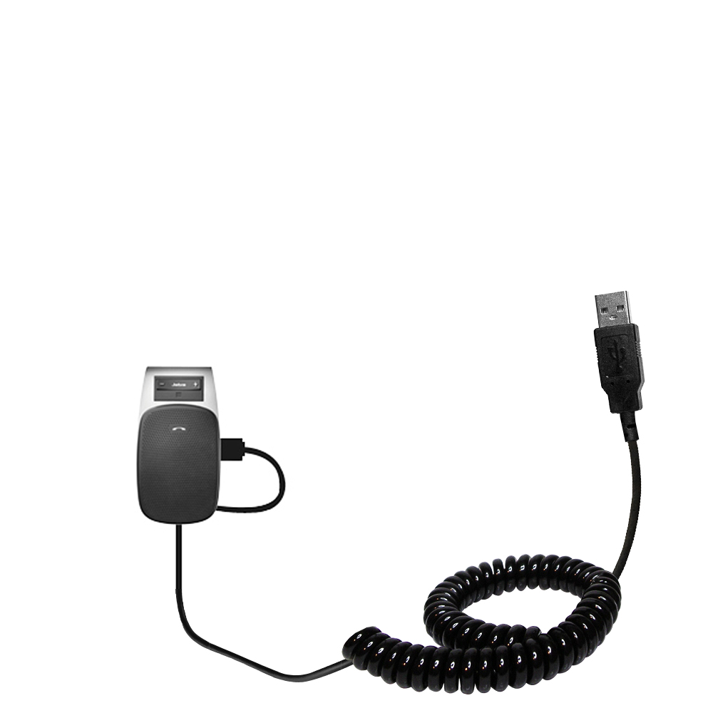 Coiled USB Cable compatible with the Jabra Drive
