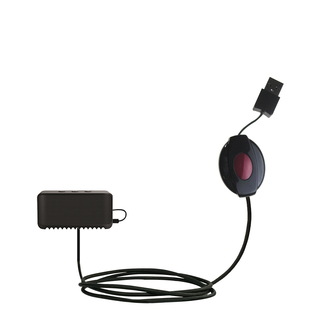 Retractable USB Power Port Ready charger cable designed for the Jabra Solemate Mini and uses TipExchange