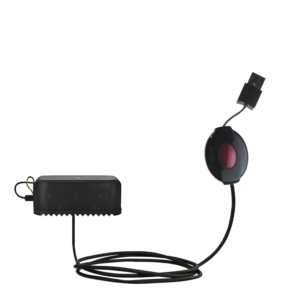 Retractable USB Power Port Ready charger cable designed for the Jabra Solemate and uses TipExchange