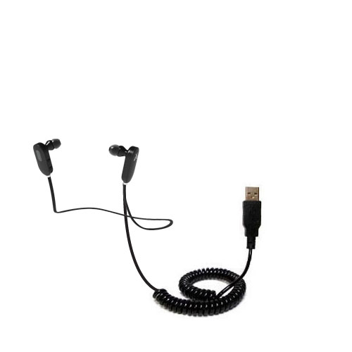 Coiled USB Cable compatible with the Jaybird JF3 Freedom
