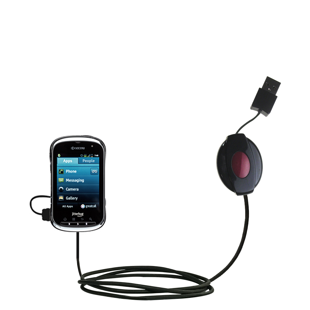 USB Power Port Ready retractable USB charge USB cable wired specifically for the Jitterbug Touch and uses TipExchange