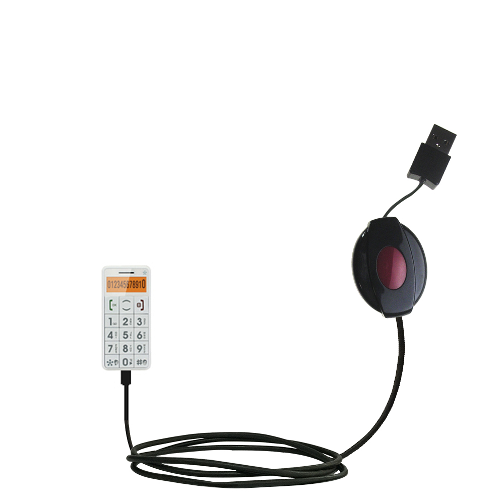 Retractable USB Power Port Ready charger cable designed for the JUST5 J509 and uses TipExchange