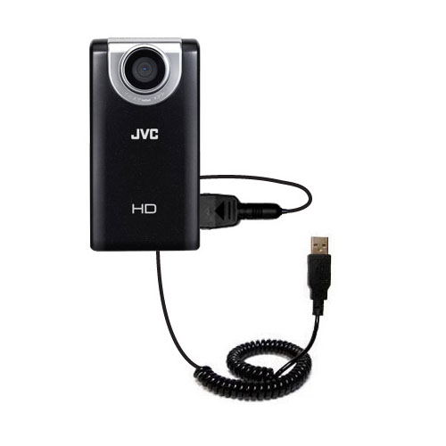 Coiled USB Cable compatible with the JVC GC-FM2 Pocket Camera
