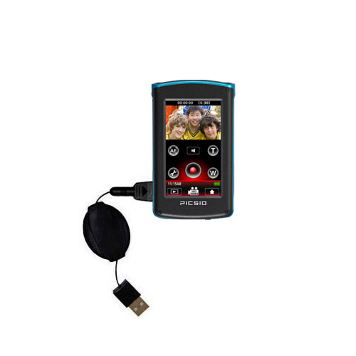 USB Power Port Ready retractable USB charge USB cable wired specifically for the JVC GC-WP10AUS and uses TipExchange