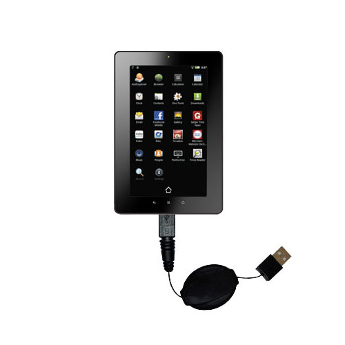 Retractable USB Power Port Ready charger cable designed for the Kobo Vox and uses TipExchange