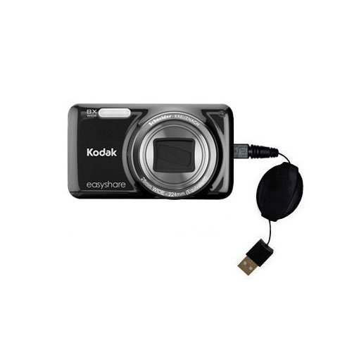 Retractable USB Power Port Ready charger cable designed for the Kodak EasyShare M583 and uses TipExchange