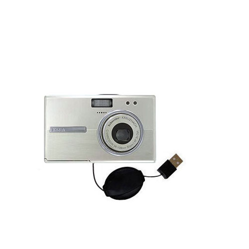 Retractable USB Power Port Ready charger cable designed for the Kodak Easyshare One 4MP and uses TipExchange