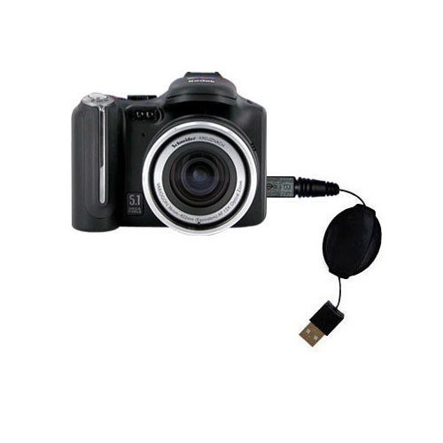 Retractable USB Power Port Ready charger cable designed for the Kodak P850 P880 and uses TipExchange