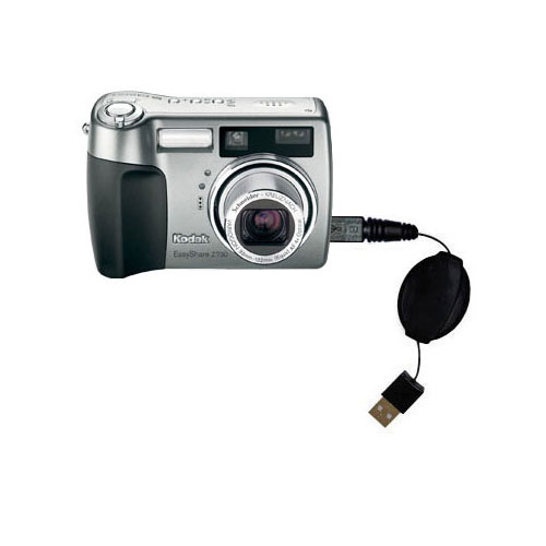 Retractable USB Power Port Ready charger cable designed for the Kodak Z730 and uses TipExchange