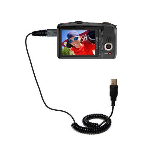 Coiled Power Hot Sync USB Cable suitable for the Kodak z950 with both data and charge features - Uses Gomadic TipExchange Technology