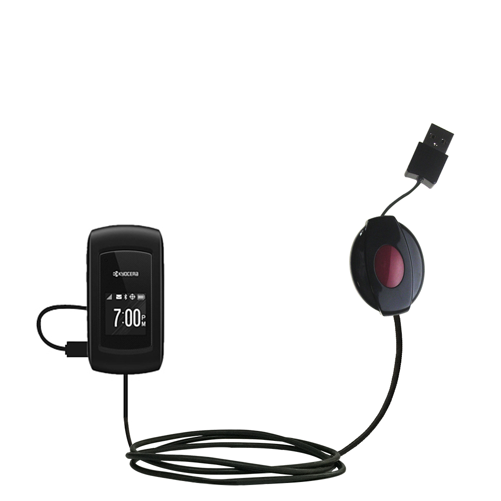 Retractable USB Power Port Ready charger cable designed for the Kyocera Coast / Kona and uses TipExchange