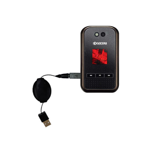 Retractable USB Power Port Ready charger cable designed for the Kyocera E2000 Tempo and uses TipExchange