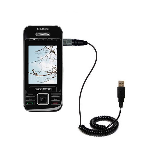 Coiled USB Cable compatible with the Kyocera G2GO M2000