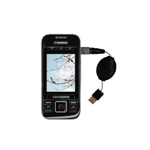 Retractable USB Power Port Ready charger cable designed for the Kyocera G2GO M2000 and uses TipExchange