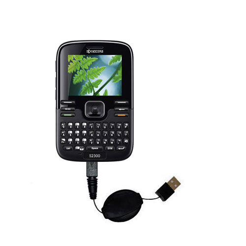Retractable USB Power Port Ready charger cable designed for the Kyocera S2300 Torino and uses TipExchange