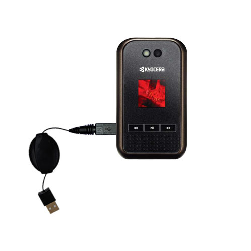 Retractable USB Power Port Ready charger cable designed for the Kyocera Tempo and uses TipExchange