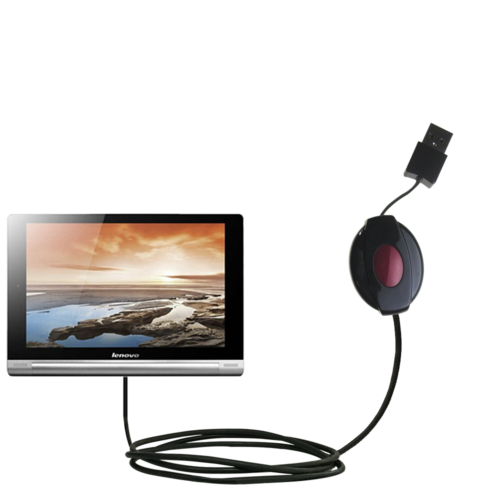 Retractable USB Power Port Ready charger cable designed for the Lenovo Yoga 8 / Yoga 10 and uses TipExchange