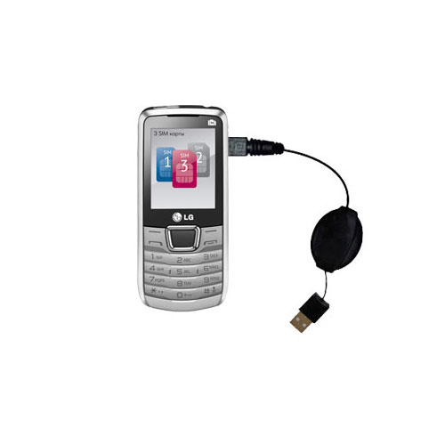 Retractable USB Power Port Ready charger cable designed for the LG A290 and uses TipExchange