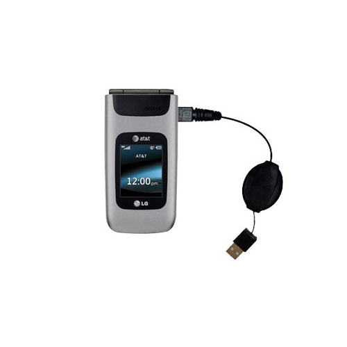 Retractable USB Power Port Ready charger cable designed for the LG A340 and uses TipExchange
