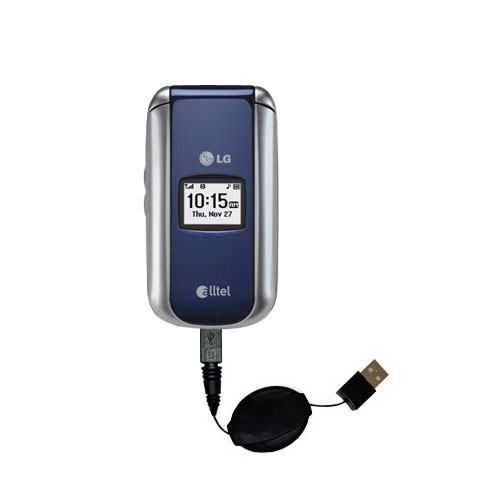 Retractable USB Power Port Ready charger cable designed for the LG AX155 and uses TipExchange
