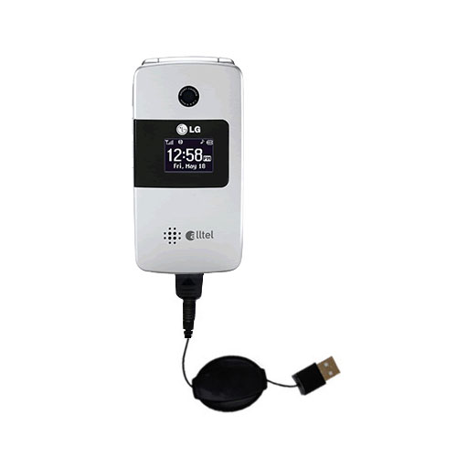 Retractable USB Power Port Ready charger cable designed for the LG AX275 and uses TipExchange