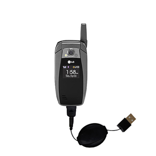 Retractable USB Power Port Ready charger cable designed for the LG AX355 and uses TipExchange