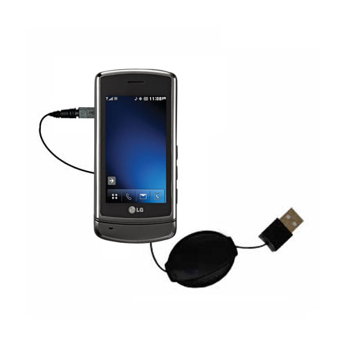 Retractable USB Power Port Ready charger cable designed for the LG AX830 and uses TipExchange