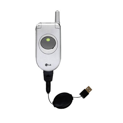 Retractable USB Power Port Ready charger cable designed for the LG C1300i 1300 and uses TipExchange