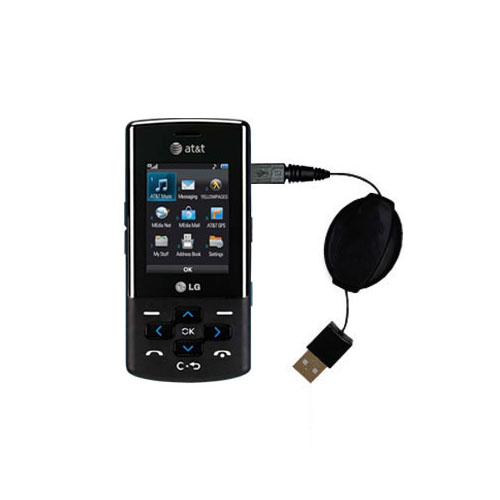 Retractable USB Power Port Ready charger cable designed for the LG CF360 and uses TipExchange