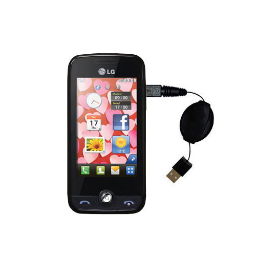 Retractable USB Power Port Ready charger cable designed for the LG Cookie Fresh (GS290) and uses TipExchange