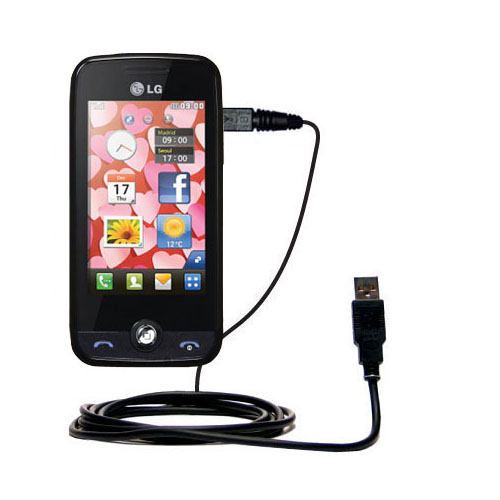 Classic Straight USB Cable suitable for the LG Cookie Fresh (GS290) with Power Hot Sync and Charge Capabilities - Uses Gomadic TipExchange Technology