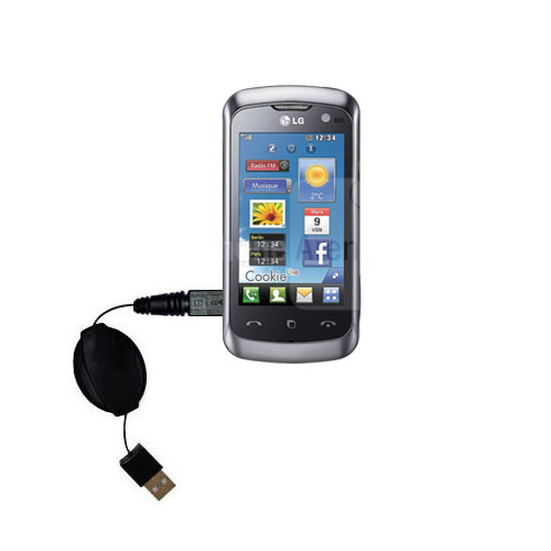 Retractable USB Power Port Ready charger cable designed for the LG Cookie Gig and uses TipExchange