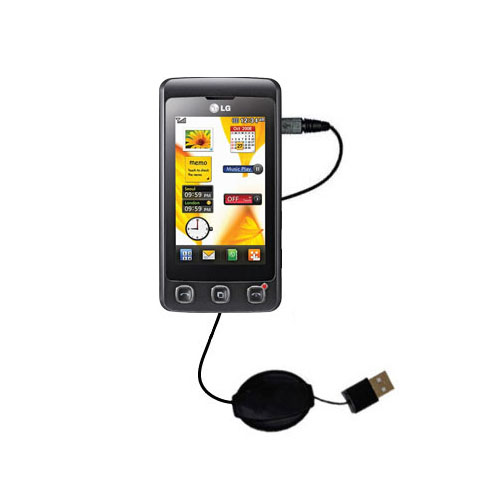 Retractable USB Power Port Ready charger cable designed for the LG Cookie and uses TipExchange